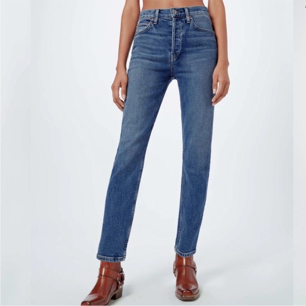 Re/Done Women’s 24 70s Jeans High Rise Stovepipe Straight Leg Jeans EUC!